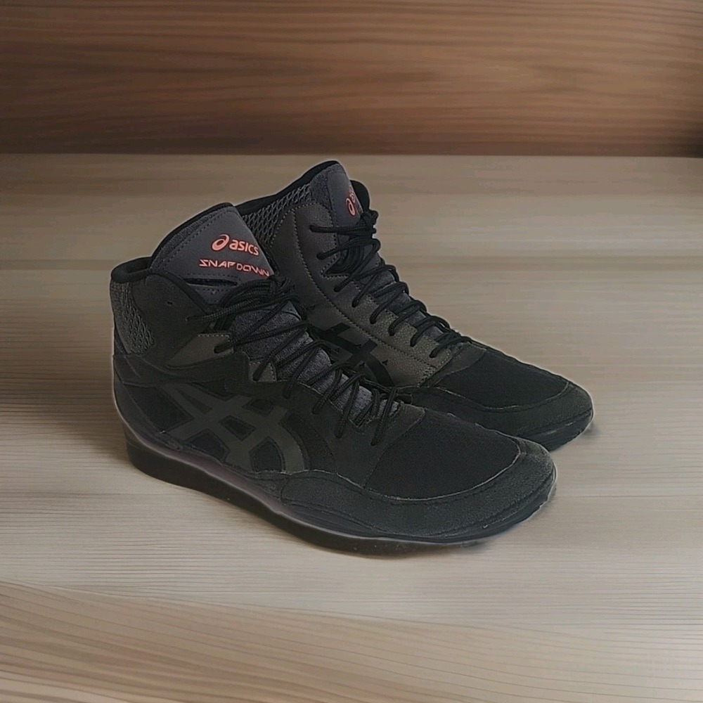 Asics Snapdown 3 Wrestling Shoes Sneakers Black Gray 1081A030 Mens Size 13